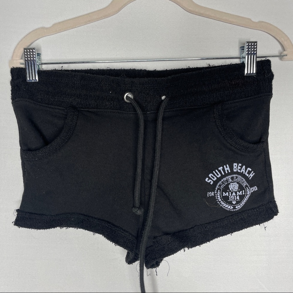 Surf style black south beach booty shorts